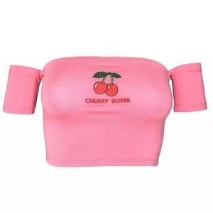 Cherry Bomb Off The Shoulder Tube Top